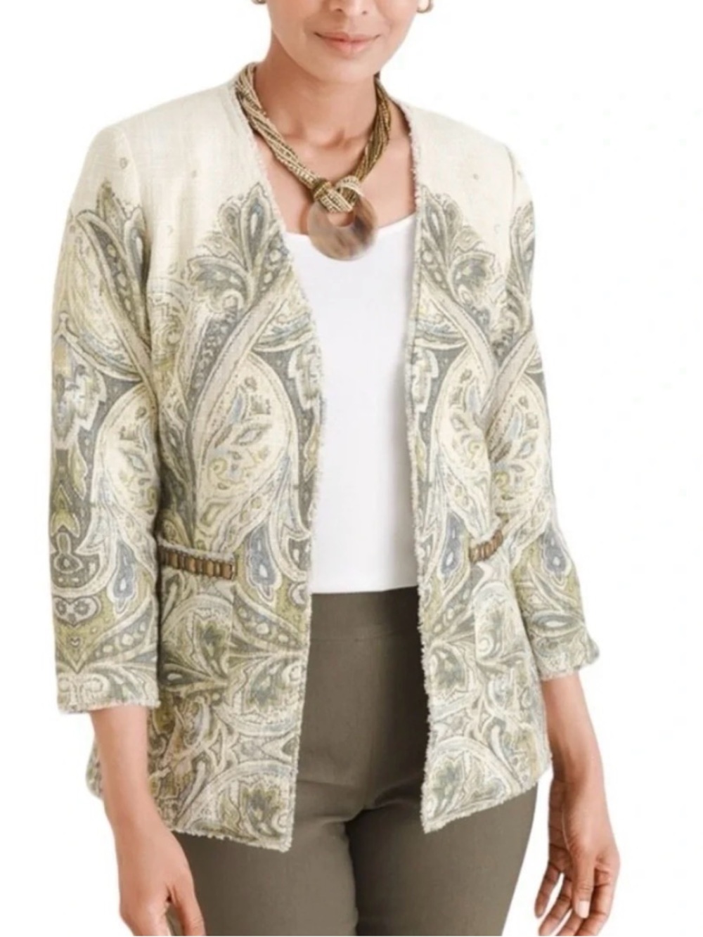 *NEW* CHICO's Heritage Tweed Embellished Jacket - Size 4 (US 20/22)